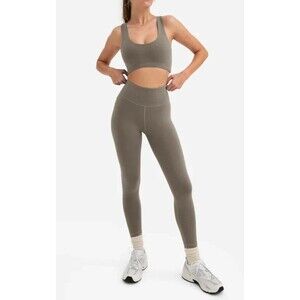 Mate the Label Women's Organic Cotton Midi Leggings Pebble NWT